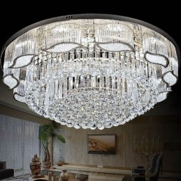 Krystall Taklampe Moderne Enkel Rund Innfelt Lampe