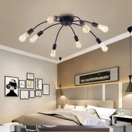 Taklampe Med Edderkopp, Antikk Klassisk Innfelt Spisestuelampe, 8-10 Armer