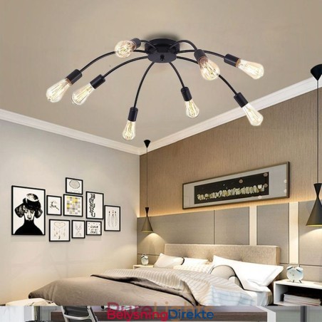 Taklampe Med Edderkopp, Antikk Klassisk Innfelt Spisestuelampe, 8-10 Armer