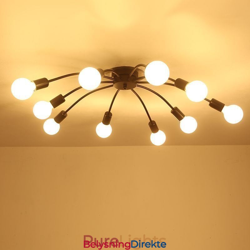Taklampe Med Edderkopp, Antikk Klassisk Innfelt Spisestuelampe, 8-10 Armer