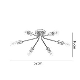 Sputnik Lysekrone Med 6 Lys, Delvis Innfelt Taklampe