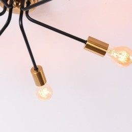 Sputnik Lysekrone Med 6 Lys, Delvis Innfelt Taklampe