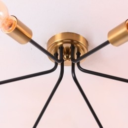 Sputnik Lysekrone Med 6 Lys, Delvis Innfelt Taklampe