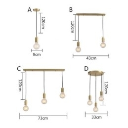 Nordisk Messing 3 Anhengslampe I Klyngeform, Kreativ Minimalistisk Lampe