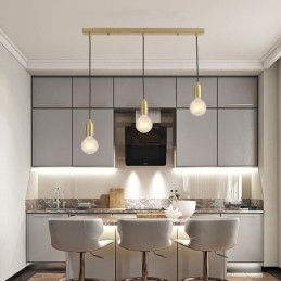 Nordisk Messing 3 Anhengslampe I Klyngeform, Kreativ Minimalistisk Lampe