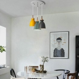 Nordisk Enkel Macaron-Anhengslampe I Jern Arti Med Tre Lys