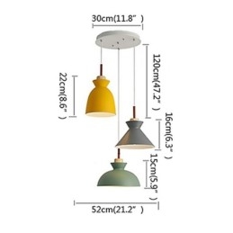 Macaron Pendellampe Nordisk Enkel Jern Arti Tre Lysarmatur