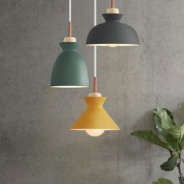 Macaron Pendellampe Nordisk Enkel Jern Arti Tre Lysarmatur