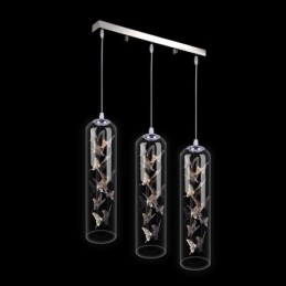 Glass Pendellampe Kreativ Nordisk Sylinderlampe Sommerfugllampe