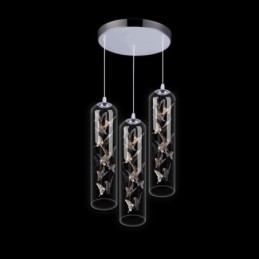 Glass Pendellampe Kreativ Nordisk Sylinderlampe Sommerfugllampe
