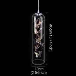 Glass Pendellampe Kreativ Nordisk Sylinderlampe Sommerfugllampe