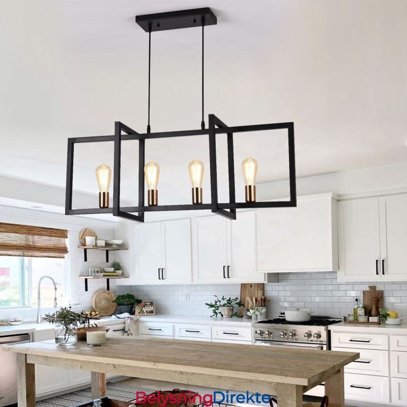 4-Lyss Pendellampe I Industriell Stil Lightingway