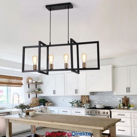 4-Lyss Pendellampe I Industriell Stil Lightingway