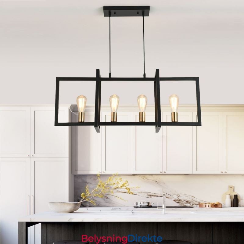 4-Lyss Pendellampe I Industriell Stil Lightingway