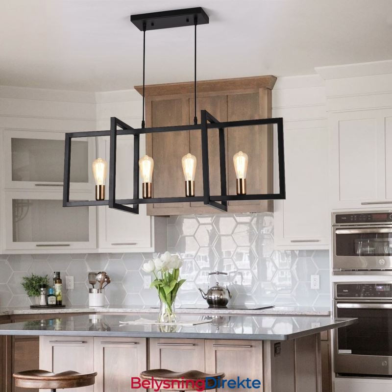 4-Lyss Pendellampe I Industriell Stil Lightingway