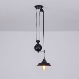 Industriell Gårdshus-Pendellampe Med Triss, Uttrekkbar Design, Justerbar Høyde
