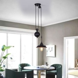 Industriell Gårdshus-Pendellampe Med Triss, Uttrekkbar Design, Justerbar Høyde