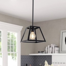 Rustikk Gårdshusformet Pendellampe Industriell Mini Metalltaklampe Trapesformet Øy
