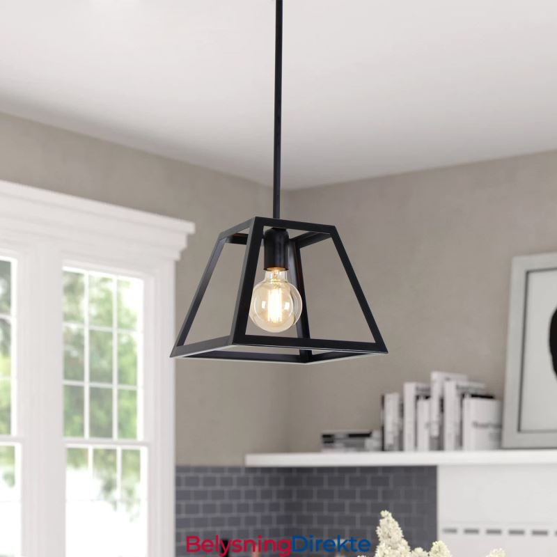 Rustikk Gårdshusformet Pendellampe Industriell Mini Metalltaklampe Trapesformet Øy