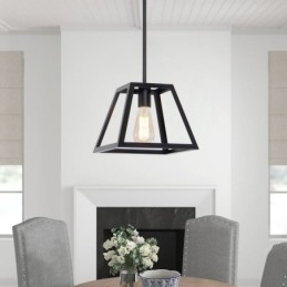 Rustikk Gårdshusformet Pendellampe Industriell Mini Metalltaklampe Trapesformet Øy