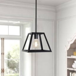 Rustikk Gårdshusformet Pendellampe Industriell Mini Metalltaklampe Trapesformet Øy