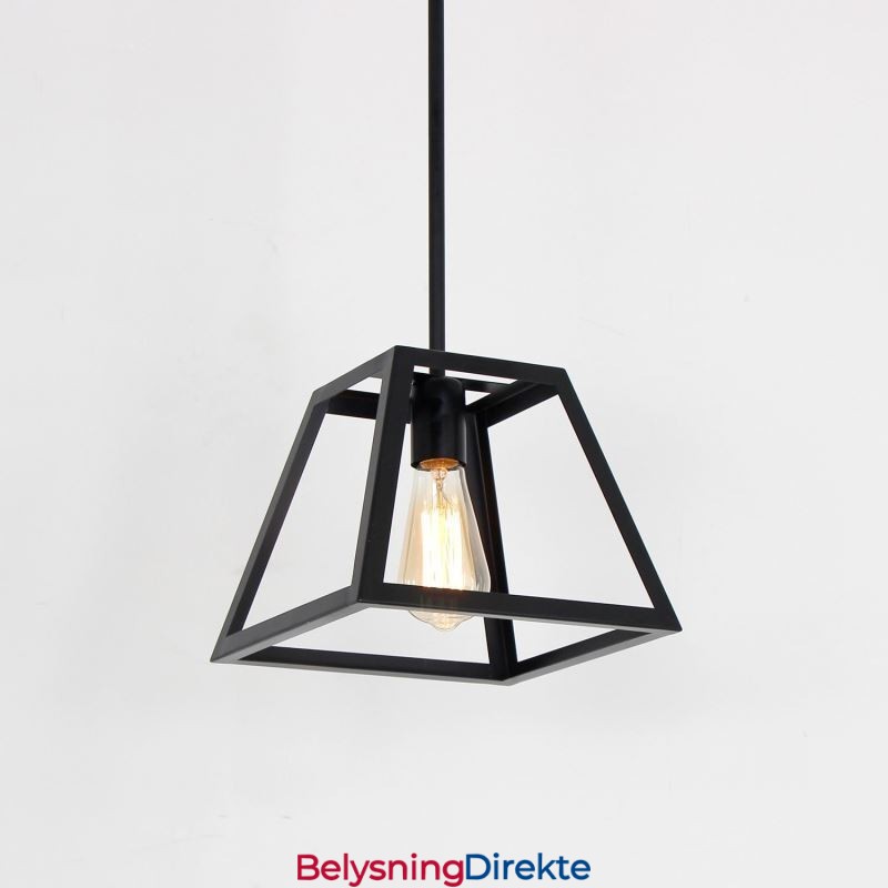 Rustikk Gårdshusformet Pendellampe Industriell Mini Metalltaklampe Trapesformet Øy
