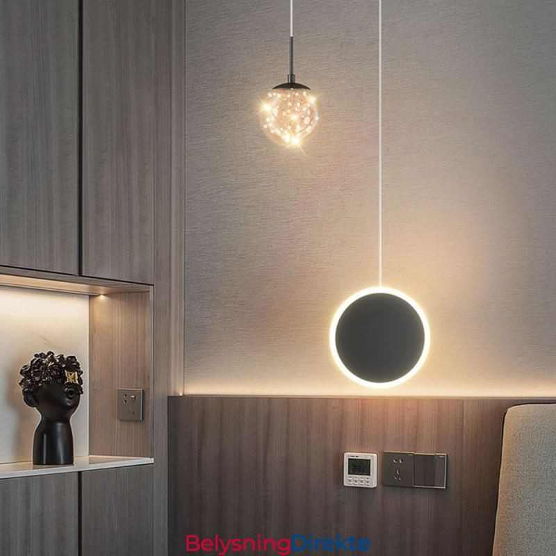 Rund Ringformet Pendellampe, Moderne Kuleformet Hengelampe