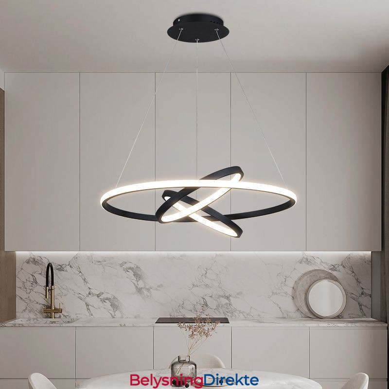 Moderne Lysekrone Dimbar Pendelbelysning Med 3 Ringer