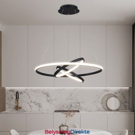 Moderne Lysekrone Dimbar Pendelbelysning Med 3 Ringer
