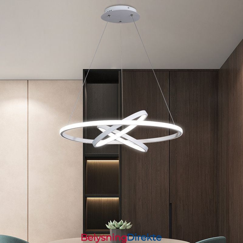 Moderne Lysekrone Dimbar Pendelbelysning Med 3 Ringer