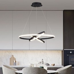 Moderne Lysekrone Dimbar Pendelbelysning Med 3 Ringer