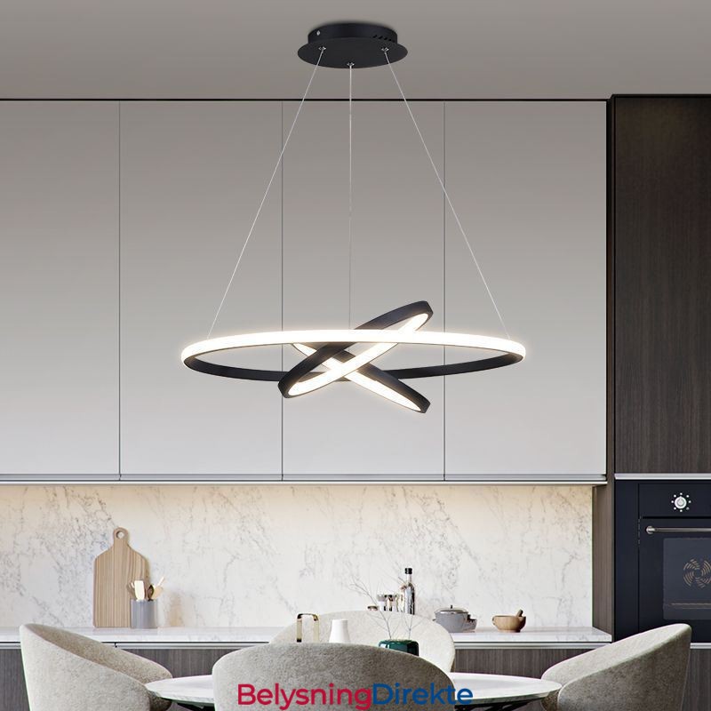 Moderne Lysekrone Dimbar Pendelbelysning Med 3 Ringer