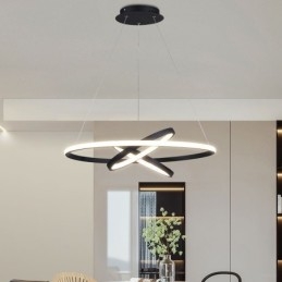 Moderne Lysekrone Dimbar Pendelbelysning Med 3 Ringer