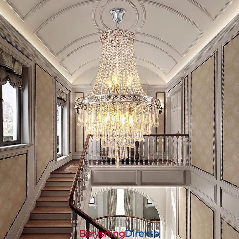 Moderne Krystalllysekrone Moderne Elegant Taklampe Tosidig Trapp