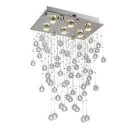 Moderne Krystalllysekrone Med Innfelt Taklampe