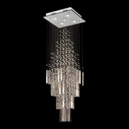 Moderne Firkantet Krystalllysekrone Moderne Elegant Taklampe Tosidig Trapp