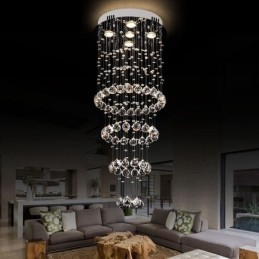 Krystalllysekrone Moderne Elegant Taklampe Tosidig Trapp