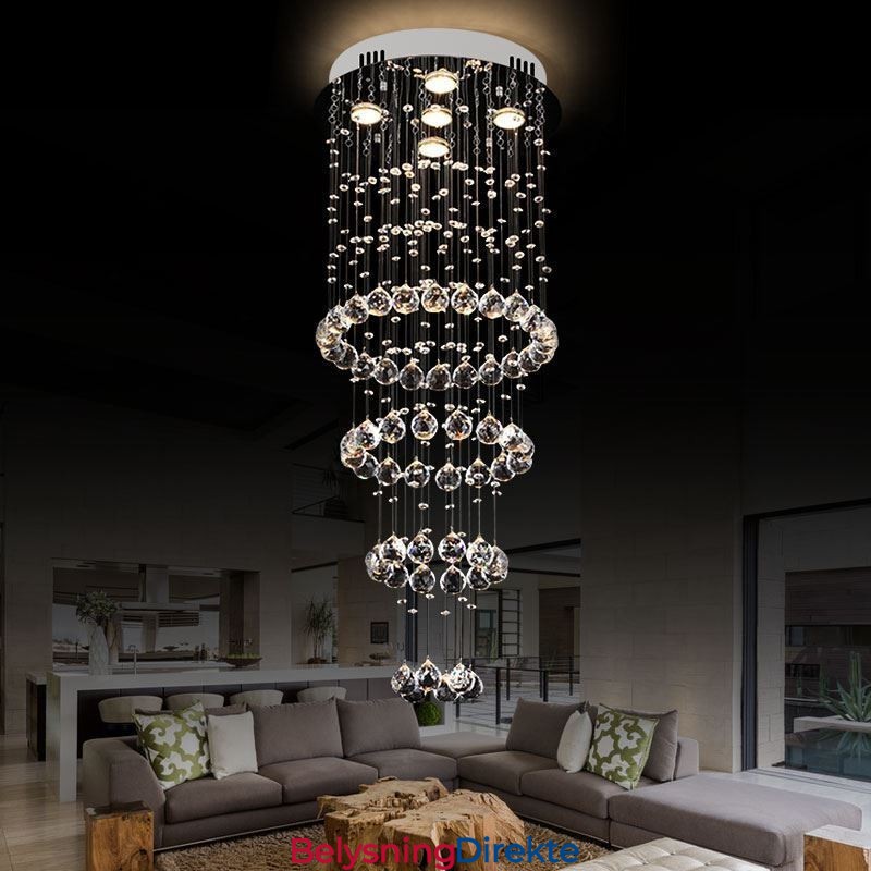 Krystalllysekrone Moderne Elegant Taklampe Tosidig Trapp