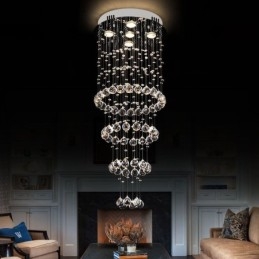Krystalllysekrone Moderne Elegant Taklampe Tosidig Trapp