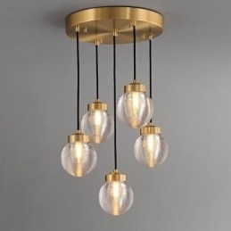 Amerikansk Cluster-Pendellampe Luksuriøs Taklampe I Glasskule