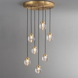 Amerikansk Cluster-Pendellampe Luksuriøs Taklampe I Glasskule