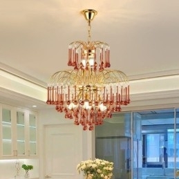 Krystall Pendellampe Elegant Dupleks Dekorativ Taklampe