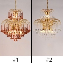 Krystall Pendellampe Elegant Dupleks Dekorativ Taklampe