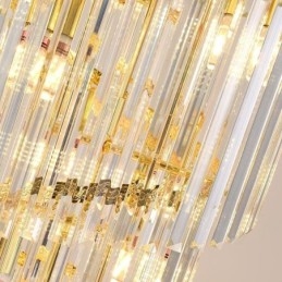 Krystall Pendellampe Dupleks Konisk Dekorativ Taklampe 70 Cm