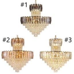 Konisk Krystall Pendellampe Dupleks Dekorativ Taklampe 80 Cm