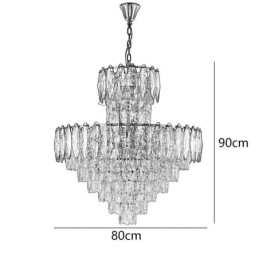 Konisk Krystall Pendellampe Dupleks Dekorativ Taklampe 80 Cm