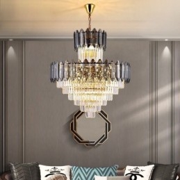 Konisk Krystall Pendellampe Dupleks Dekorativ Taklampe