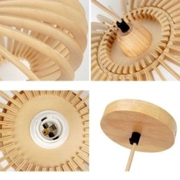 Taklampe I Tre, Oval, 17 Cm, Av Bassved