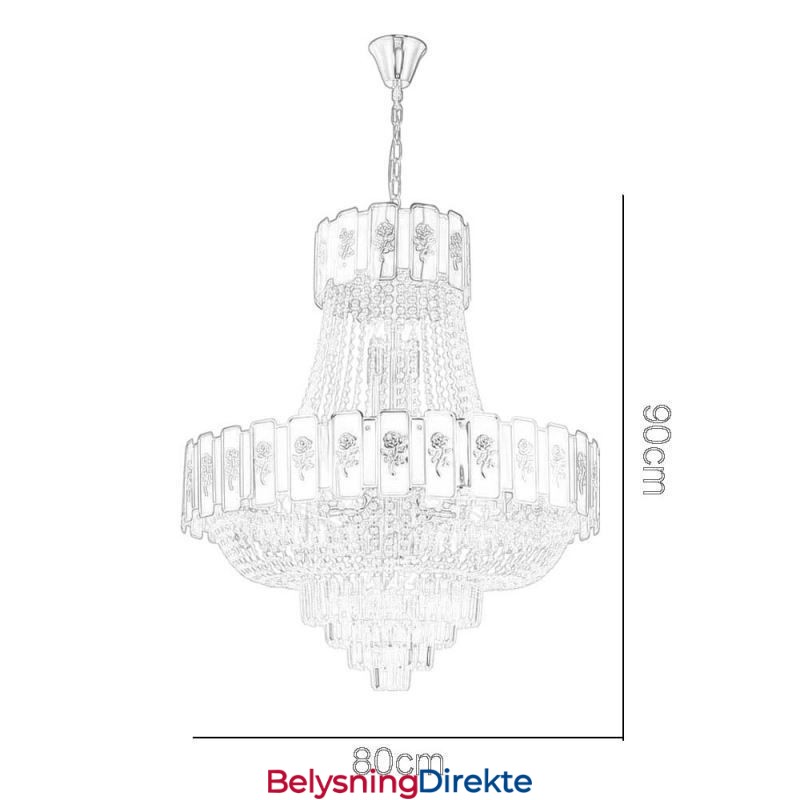 Gullkrystall Pendellampe Elegant Dekorativ Taklampe
