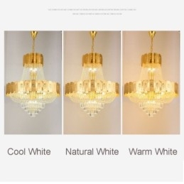 Gullkrystall Pendellampe Elegant Dekorativ Taklampe